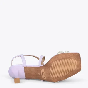 Sandalias De Tacón<miMaO Shiny - Sandalias De Tiras Brillantes Lavanda