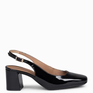 Zapatos De Fiesta<miMaO Sophia - Zapato Tacón Ancho Destalonado Negro
