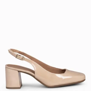 Zapatos De Fiesta<miMaO Sophia - Zapato Tacón Ancho Destalonado Beige