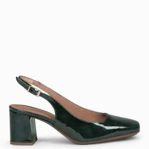 Zapatos De Fiesta<miMaO Sophia - Zapato Tacón Ancho Destalonado Verde