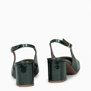 Zapatos De Fiesta<miMaO Sophia - Zapato Tacón Ancho Destalonado Verde