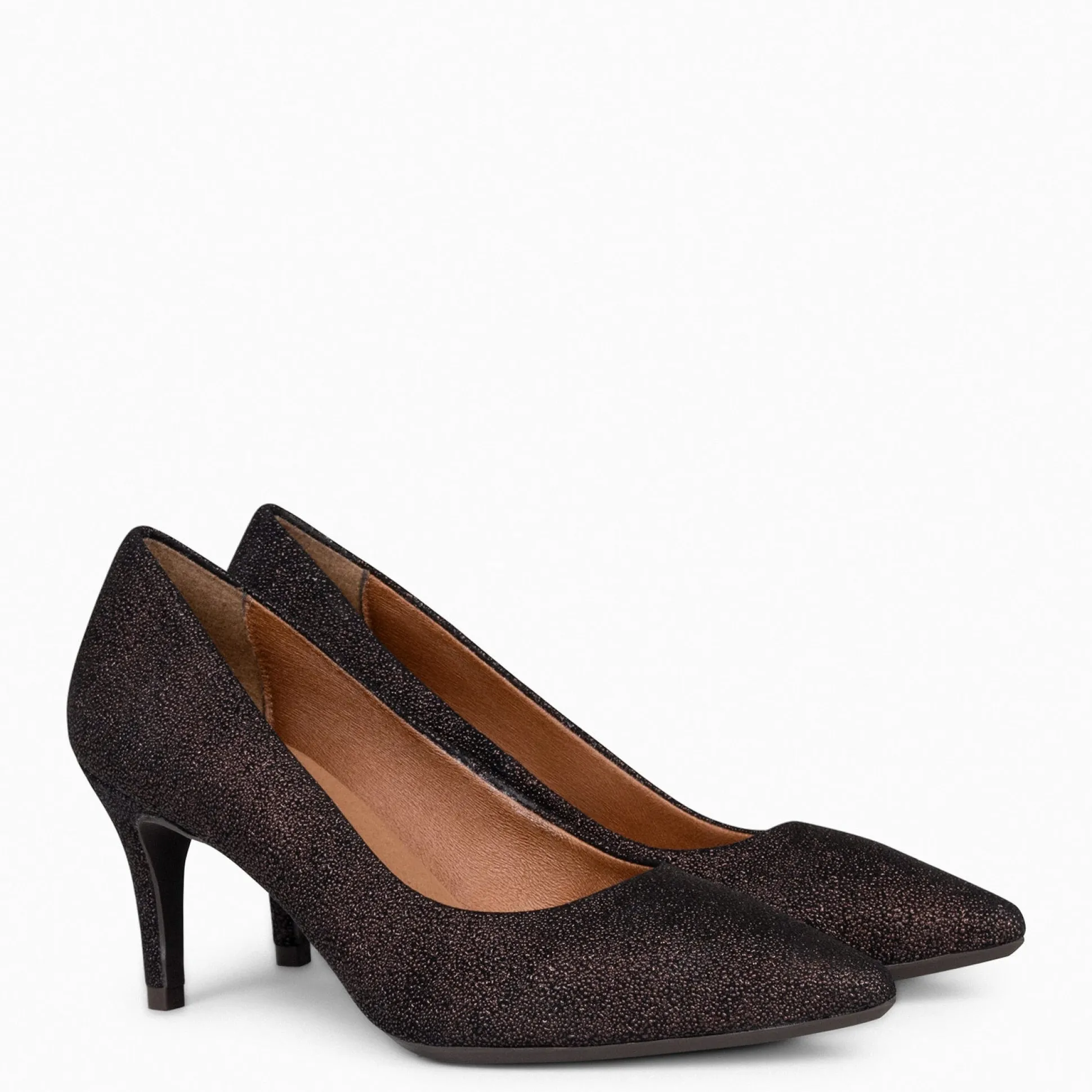 stiletto_bright__zapatos__1-2.webp Zapatos De Fiesta<miMaO Stiletto Bright - Zapatos De Tacón De Aguja Con Textura De Grano Brillante Marron