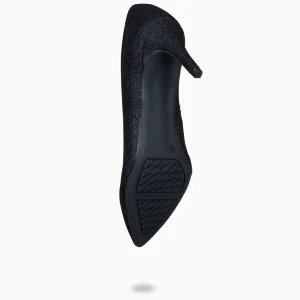 Zapatos De Fiesta<miMaO Stiletto Bright - Zapatos De Tacón De Aguja Con Textura De Grano Brillante Negro