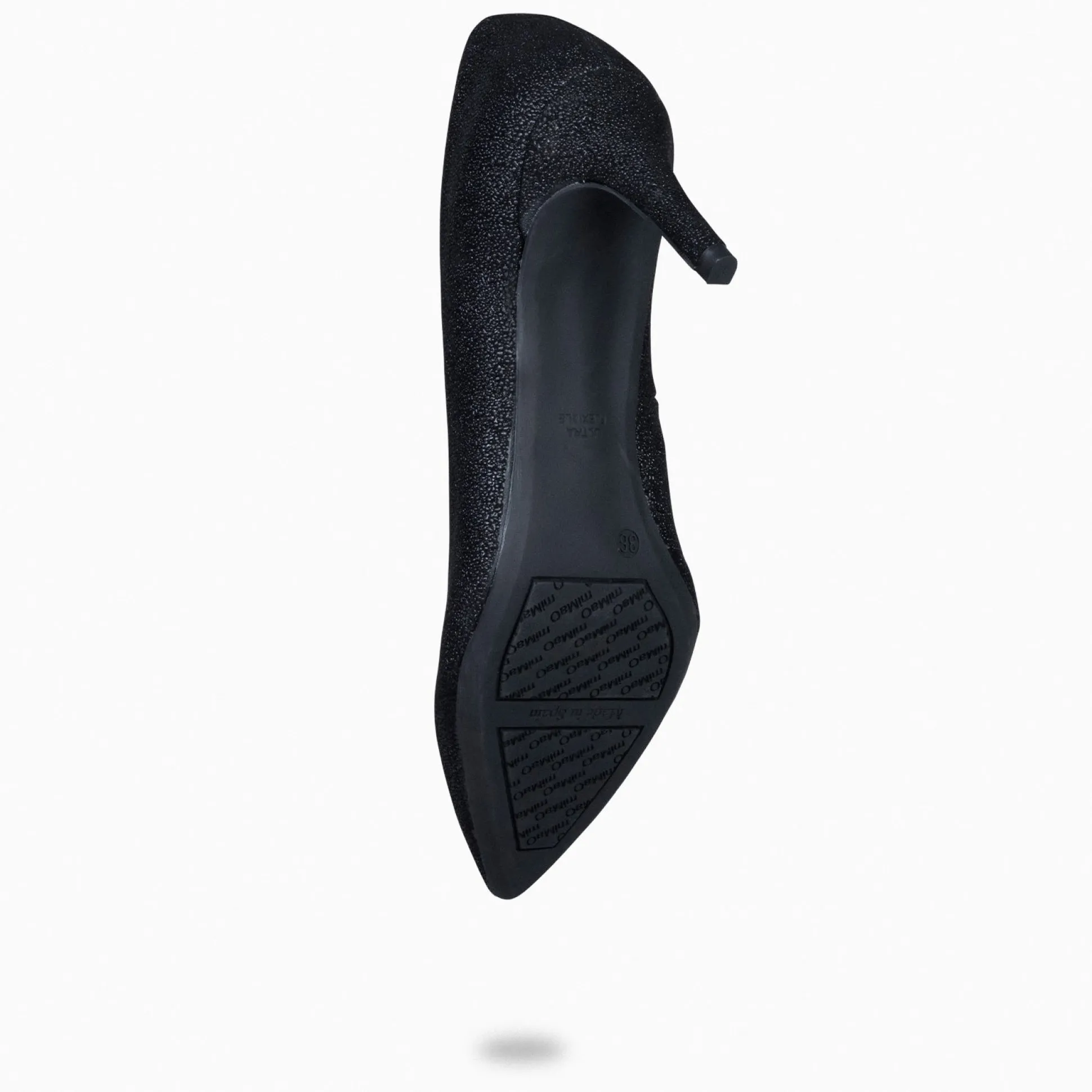 stiletto_bright__zapatos__4-1.webp Zapatos De Fiesta<miMaO Stiletto Bright - Zapatos De Tacón De Aguja Con Textura De Grano Brillante Negro