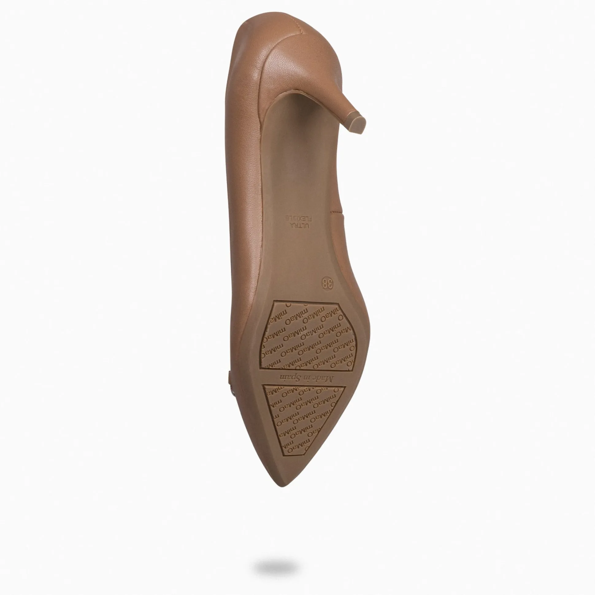 stiletto_elegance__zapato_4-1.webp Zapatos De Fiesta<miMaO Stiletto Elegance - Zapatos De Tacón De Aguja Con Adorno Metalizado Camel