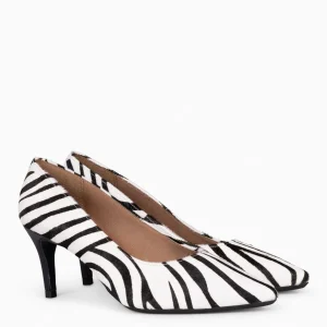 Zapatos De Fiesta<miMaO Stiletto Wild - Zapatos De Tacón De Aguja Con Animal Print Cebra Blanco