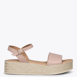 Esparto Y Alpargatas<miMaO Tarifa Sandalias Con Plataforma De Esparto Nude
