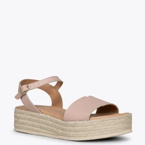 Esparto Y Alpargatas<miMaO Tarifa Sandalias Con Plataforma De Esparto Nude