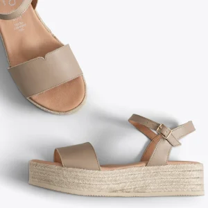 Esparto Y Alpargatas<miMaO Tarifa Sandalias Con Plataforma De Esparto Taupe