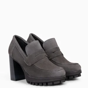 Mocasines Y Blucher<miMaO Trend – Mocasin Con Tacón Y Plataforma Gris