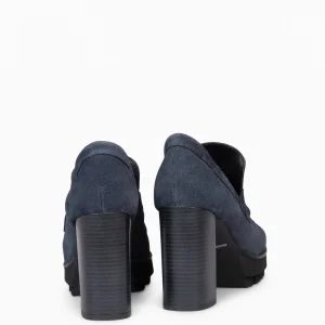 Mocasines Y Blucher<miMaO Trend – Mocasin Con Tacón Y Plataforma Azul