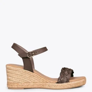 Esparto Y Alpargatas<miMaO Trenza Cunas De Esparto Con Tira Trenzada Taupe