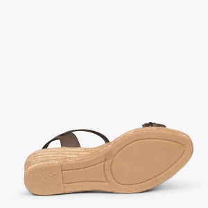 Esparto Y Alpargatas<miMaO Trenza Cunas De Esparto Con Tira Trenzada Taupe