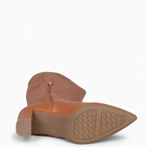 Botas<miMaO Urban - Botas Altas De Tacón Con Cremallera En Napa Camel