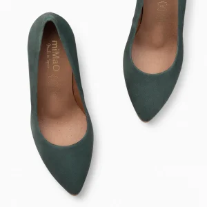 Urban Zapatos De Tacón<miMaO Urban – Zapatos De Tacón Alto De Ante Verde Botella