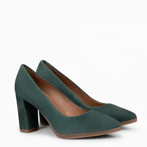 Urban Zapatos De Tacón<miMaO Urban – Zapatos De Tacón Alto De Ante Verde Botella