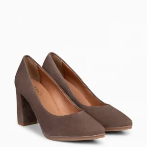 Urban Zapatos De Tacón<miMaO Urban – Zapatos De Tacón Alto De Ante Marron