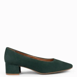 Urban Zapatos De Tacón<miMaO Urban Lady - Zapatos De Tacón Bajo De Serraje Verde Botella