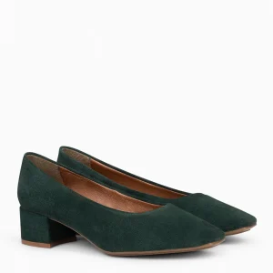 Urban Zapatos De Tacón<miMaO Urban Lady - Zapatos De Tacón Bajo De Serraje Verde Botella
