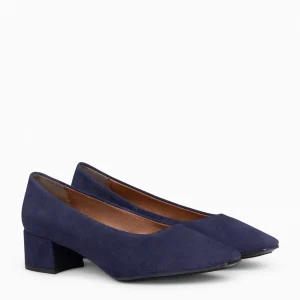 Urban Zapatos De Tacón<miMaO Urban Lady - Zapatos De Tacón Bajo De Serraje Marino