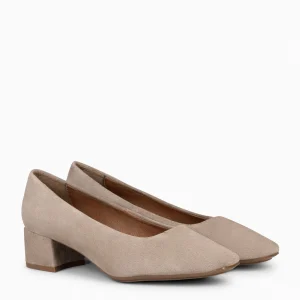 Urban Zapatos De Tacón<miMaO Urban Lady - Zapatos De Tacón Bajo De Serraje Taupe