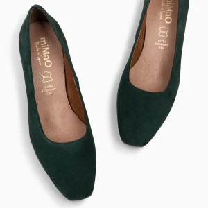 Urban Zapatos De Tacón<miMaO Urban Lady - Zapatos De Tacón Bajo De Serraje Verde Botella