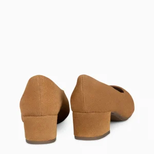 Urban Zapatos De Tacón<miMaO Urban Lady - Zapatos De Tacón Bajo De Serraje Camel