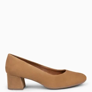 Urban Zapatos De Tacón<miMaO Urban Redondo - Zapatos De Tacón Bajo De Ante Camel
