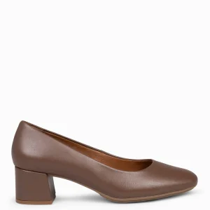 Urban Zapatos De Tacón<miMaO Urban Redondo Salon - Zapatos De Tacón Bajo De Napa Marron