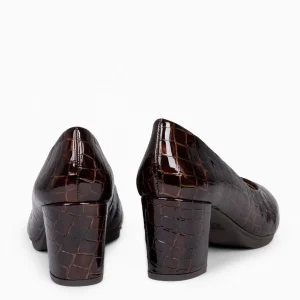 Zapatos De Fiesta<miMaO Urban S Coco – Zapatos De Tacón Con Textura De Cocodrilo Cafe