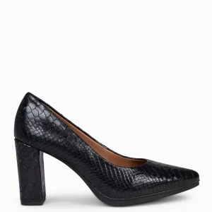 Zapatos De Fiesta<miMaO Urban Sauvage - Zapatos De Salon Con Textura De Serpiente Negro