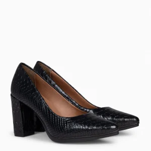 Zapatos De Fiesta<miMaO Urban Sauvage - Zapatos De Salon Con Textura De Serpiente Negro