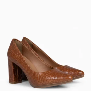 Zapatos De Fiesta<miMaO Urban Sauvage - Zapatos De Salon Con Textura De Serpiente Camel