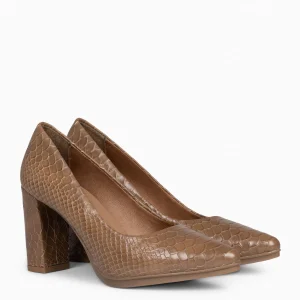 Zapatos De Fiesta<miMaO Urban Sauvage - Zapatos De Salon Con Textura De Serpiente Taupe
