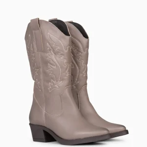 Botas<miMaO Utah - Botas Cowboy Bordado Taupe