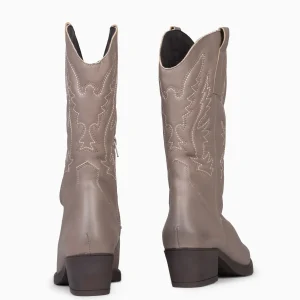 Botas<miMaO Utah - Botas Cowboy Bordado Taupe