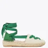 Esparto Y Alpargatas<miMaO Valenciana – Alpargata De Esparto Beige/Verde Con Cinta
