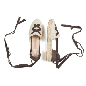 Esparto Y Alpargatas<miMaO Valenciana – Alpargata De Esparto Beige/Marron Con Cinta