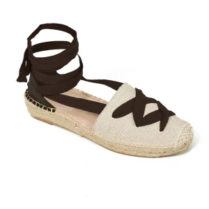 Esparto Y Alpargatas<miMaO Valenciana – Alpargata De Esparto Beige/Marron Con Cinta