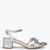 Sandalias De Tacón<miMaO Viena - Sandalias De Tiras Finas Y Tacón Bajo Plata