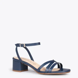 Sandalias De Tacón<miMaO Viena - Sandalias De Tiras Finas Y Tacón Bajo Marino