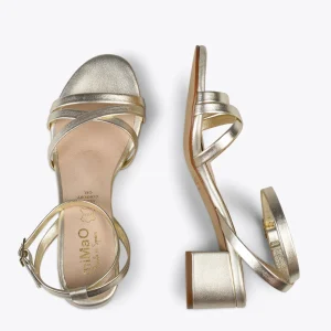Sandalias De Tacón<miMaO Viena - Sandalias De Tiras Finas Y Tacón Bajo Dorado