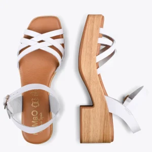 Sandalias De Tacón<miMaO Wood – Sandalias Imitacion Madera Con Tiras Blanco