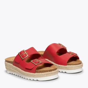 Esparto Y Alpargatas<miMaO Yute Sandalias De Plataforma De Esparto Rojas Bio