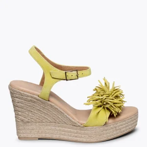 Esparto Y Alpargatas<miMaO Zahara Cuna De Esparto Con Plataforma Y Flecos Amarillo