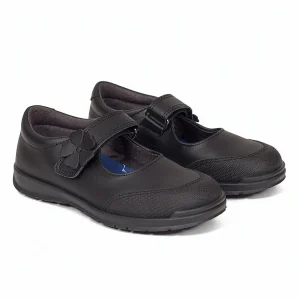 Zapato<miMaO Zapatos Colegiales Nina "Merceditas" Con Flor En Piel Negro