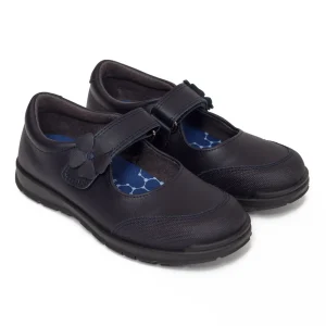 Zapato<miMaO Zapatos Colegiales Nina "Merceditas" En Piel Azul Marino