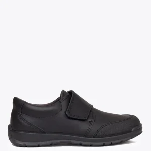 Zapato<miMaO Zapatos Colegiales Niños Clasico De Velcro En Piel Negro