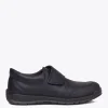 Zapato<miMaO Zapatos Colegiales Niños Clasico De Velcro En Piel Azul Marino