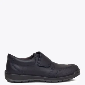 Zapato<miMaO Zapatos Colegiales Niños Clasico De Velcro En Piel Azul Marino